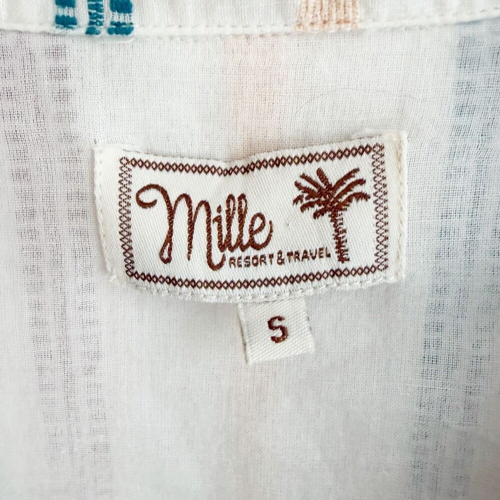 MILLE Jacqueline Striped Maxi Dress Size Small Bell Sleeve Embroidered Cotton - Picture 6 of 15